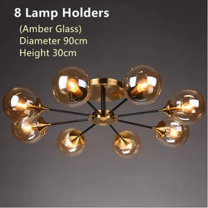 lustre moderne en verre boule pour un éclairage élégant