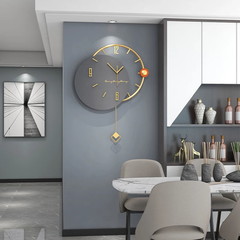 Large 3D Nordic Swingable Art Wall Clock, Modern Design, Home Living Room Clocks, Silent Home Decoration, Hanging Horologe - vue 1 sur 7