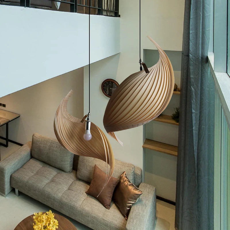Suspension japonaise longue ligne en bois - vue 6 sur 9