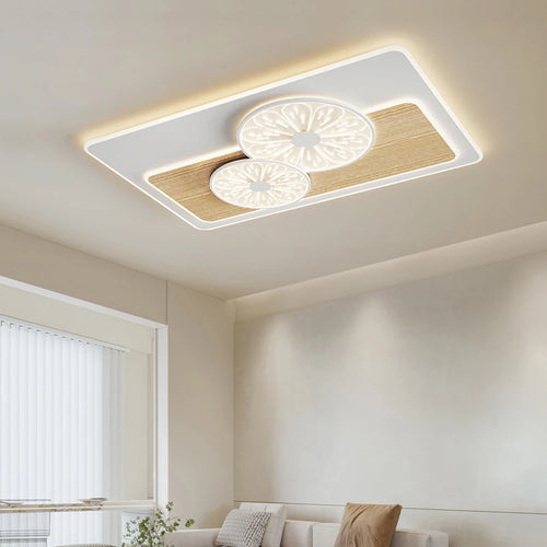 Luxurious minimalist Nordic modern wooden square ceiling light