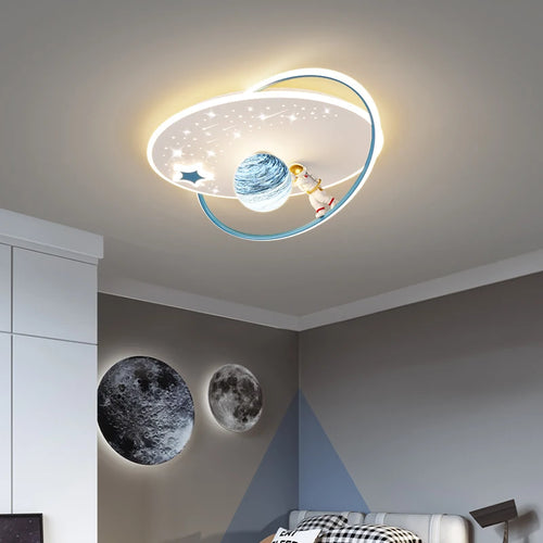 Modern minimalist astronaut planet decorative ceiling light for children - vue 3 sur 12