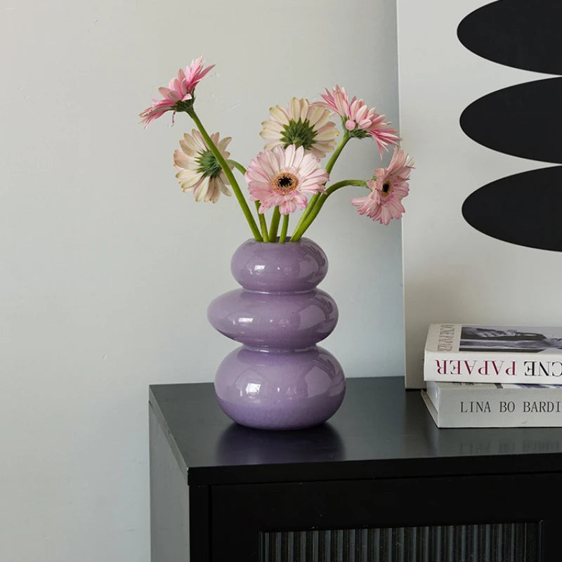 vase médiéval pour arrangement floral en verre élégant - vue 5 sur 8