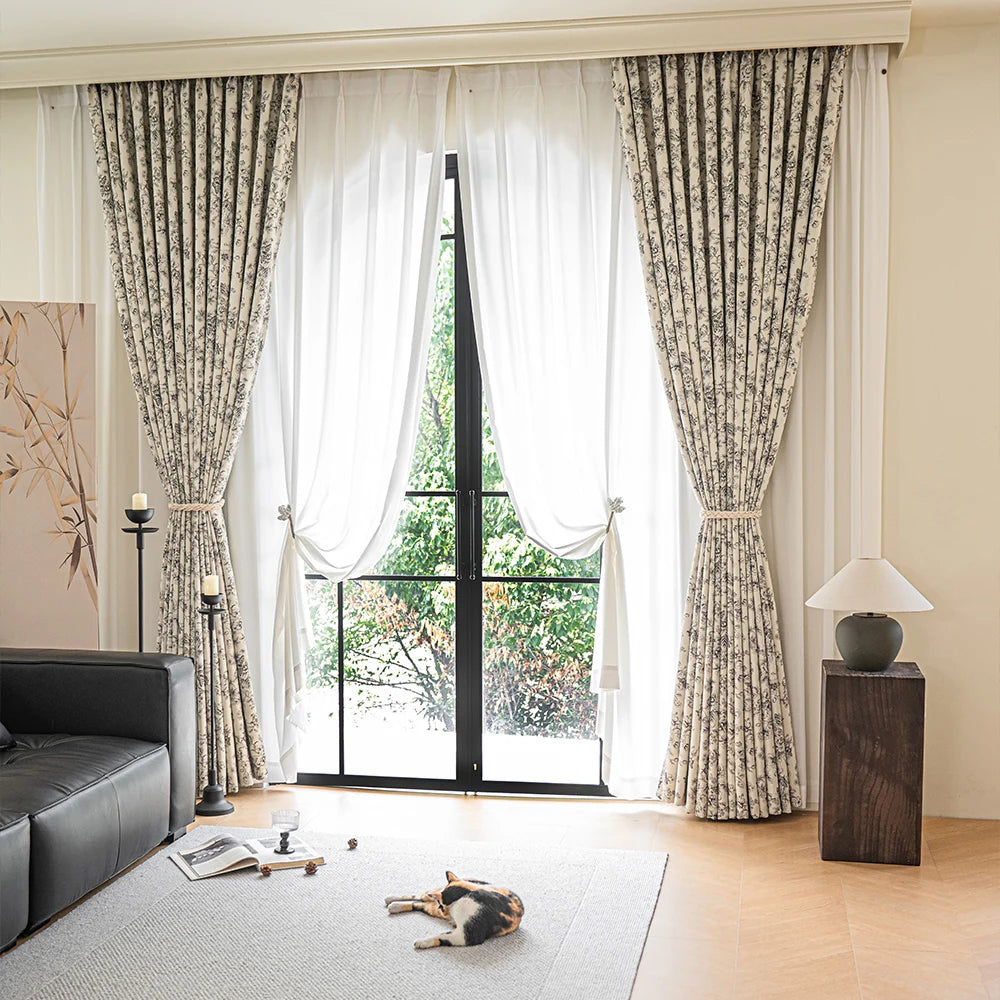 Rideau occultant à motifs imprimés pour salon chambre - vue 3 sur 7