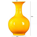 Jingdezhen Yellow Ceramic Vases, All Yellow Glaze Home Crafts, Living Room, Office Decoration, Wedding Gifts