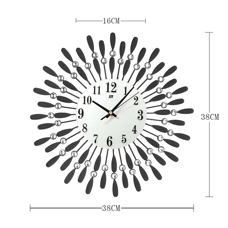 Crystal Sun Modern Style Silent Wall Clock 38X38/60X60/70X70cm, New Product Living Room Office Home Wall Decoration - vue 13 sur 14