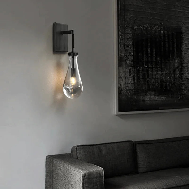 applique murale minimaliste de luxe en verre et cuivre led 2023 - vue 5 sur 8