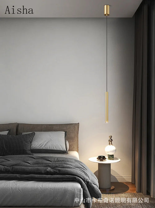 Minimalist copper pendant light for elegant interior decor - vue 6 sur 12