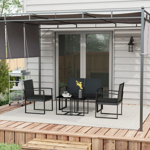 ensemble de meubles de jardin en rotin synthétique 5 pièces