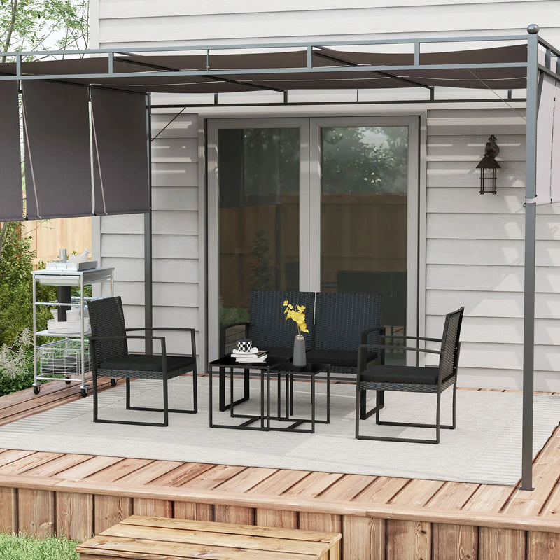 ensemble de meubles de jardin en rotin synthétique 5 pièces