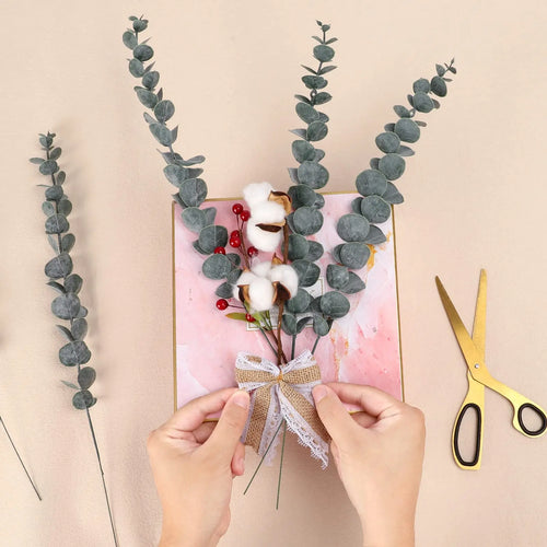 lot de 20 tiges d eucalyptus artificielles pour décorations festives