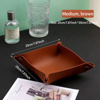 boîte de rangement en cuir pour clés et cosmétiques
