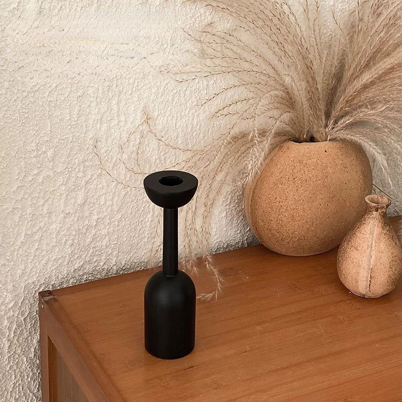bougeoir en bois pour décoration moderne et géométrique - vue 4 sur 9