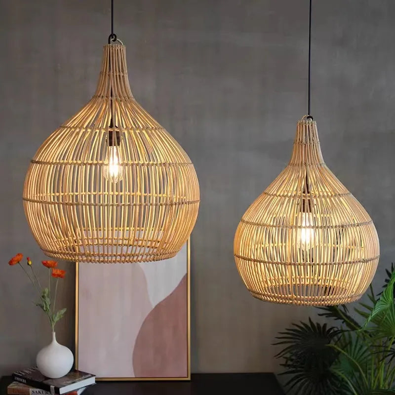 suspension en osier japonais tissée à la main pour décoration intérieure - vue 6 sur 15