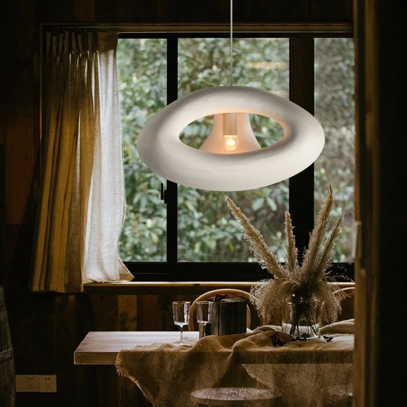 lustre nordique wabi sabi led éclairage artistique bar café - vue 3 sur 8
