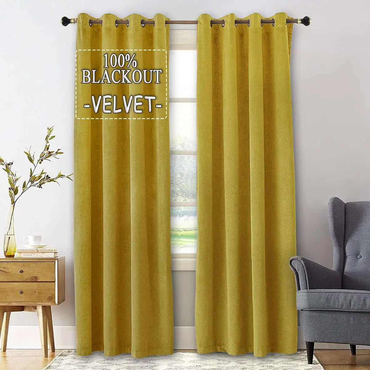 Rideau velours occultant phonique sur mesure pour chambre - vue 5 sur 10