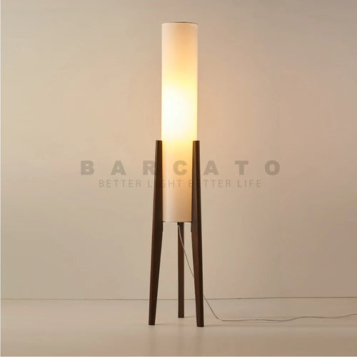 lampadaire japonais rétro bois massif wabi-sabi - vue 3 sur 8