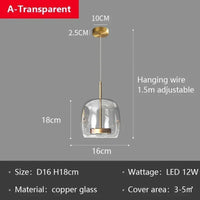 lustre led en verre moderne de luxe pour maison simple