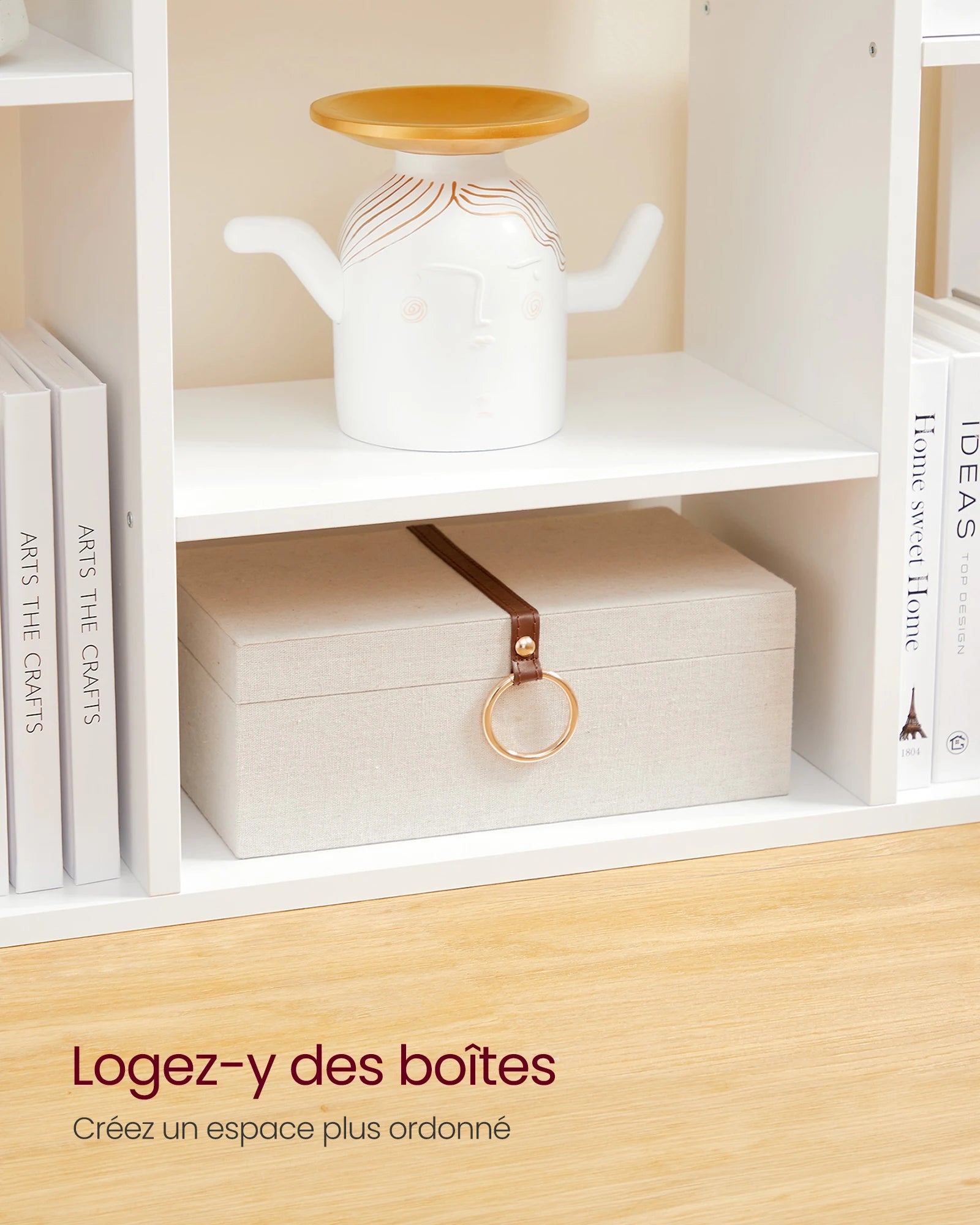 VASAGLE Bookshelf, Tree-Shaped Bookcase with 13 Storage Shelves, 86 x 25 x 140 cm, with Rounded Corners - vue 5 sur 7