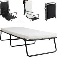 Folding Bed,Adult Guest Bed,80x190cm with 7cm Thick Memory Foam Mattress, Single Bed, Foldable Bed with Mattress Portable