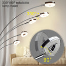 Depuley Lampadaire LED à 5 lumières à intensité variable pour chambre à coucher avec bras et tête réglables - Lampes modernes à poteaux hauts pour bureau