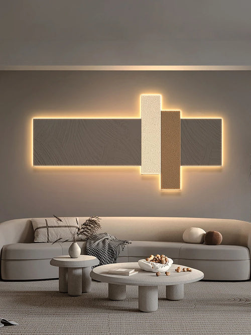 Minimalist LED wall light with remote control, Nordic decorative design - vue 3 sur 10