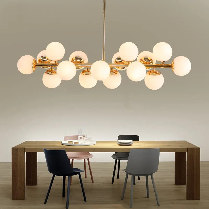 suspension lumineuse 25 têtes design romantique en verre