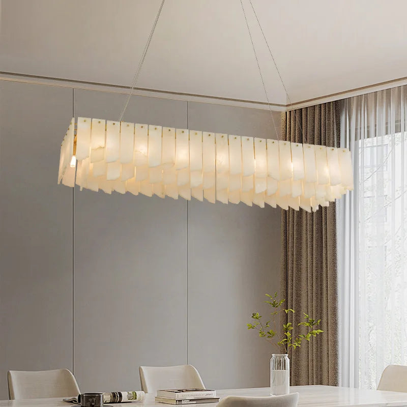 lustre design moderne en marbre naturel espagnol led - vue 5 sur 11