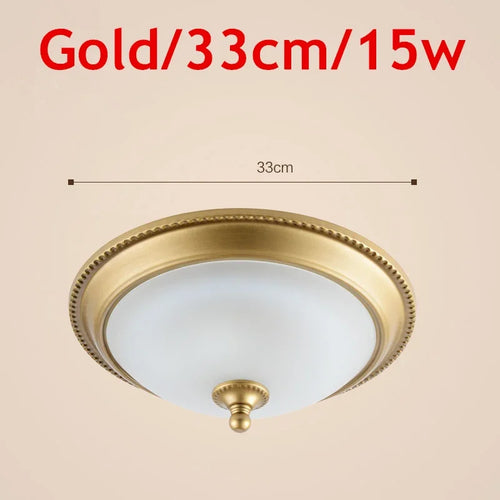 Plafonnier rond or/noir/Bronze plafonnier verre dépoli pour couloir salon cuisine LED lumineuse éclairage 110/220V - vue 17 sur 18