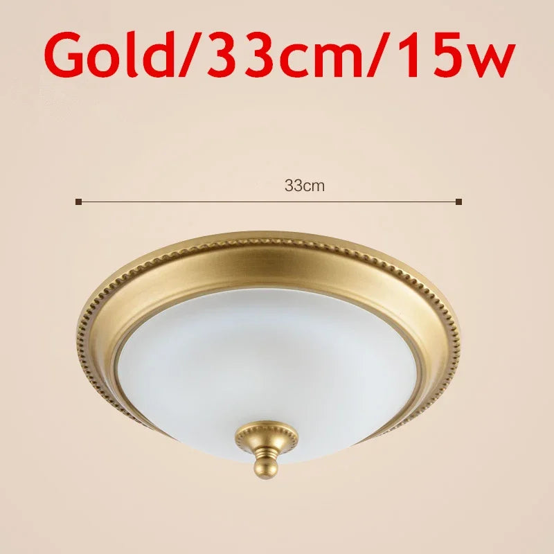 Plafonnier rond or/noir/Bronze plafonnier verre dépoli pour couloir salon cuisine LED lumineuse éclairage 110/220V - vue 16 sur 18