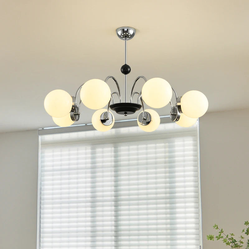 lustre moderne bauhaus magic bean style français crème luxe - vue 7 sur 16