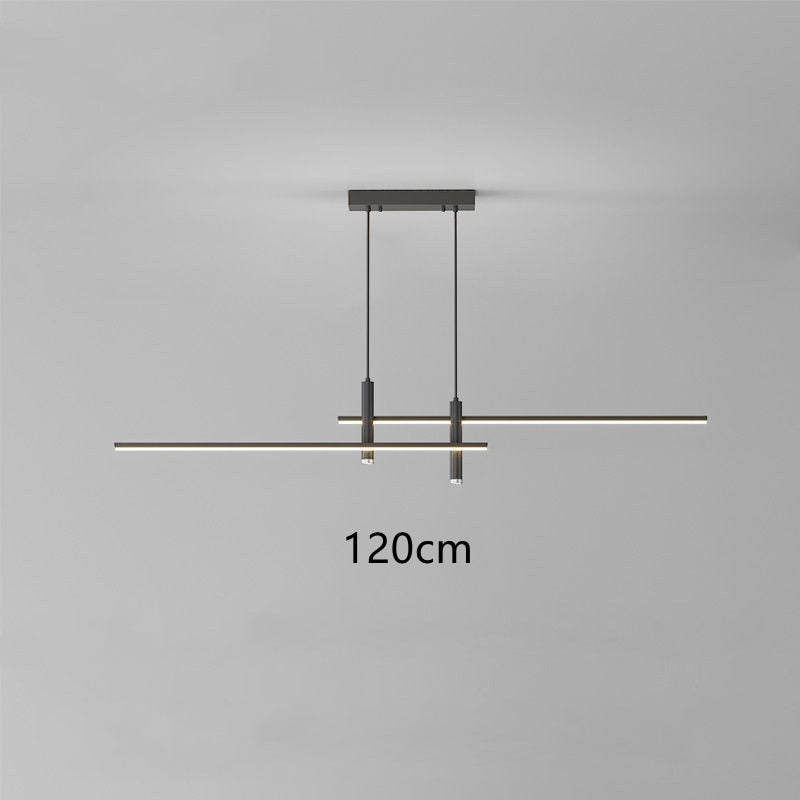Lustre design LED minimaliste en barre métallique Sarno - vue 9 sur 12