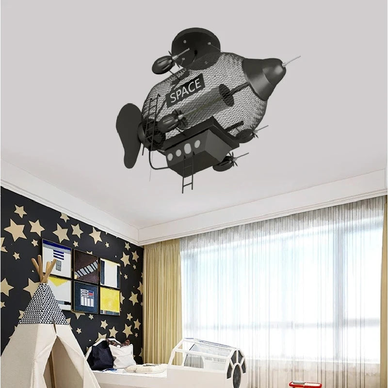 lustre vaisseau spatial créatif pour chambre de garçon - vue 5 sur 7