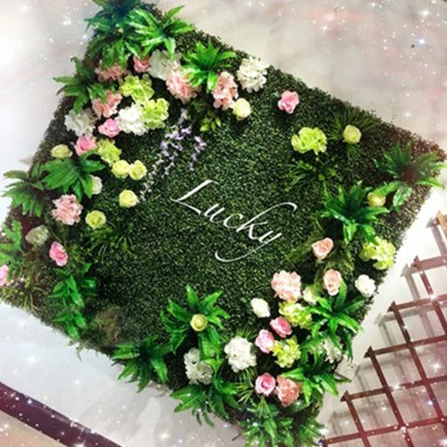Custom Size Artificial Plant Wall Lawn, Green Plant Background Wall, Home Garden, Wedding Decoration, Plastic Lawn - vue 14 sur 18