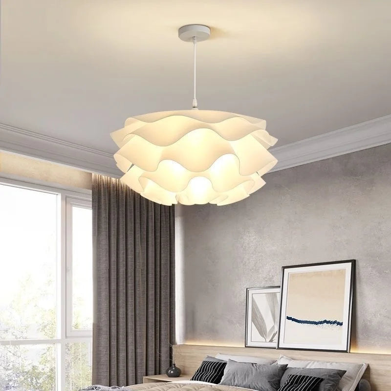lustre moderne acrylique suspendu en forme de fleur led décoratif - vue 4 sur 8