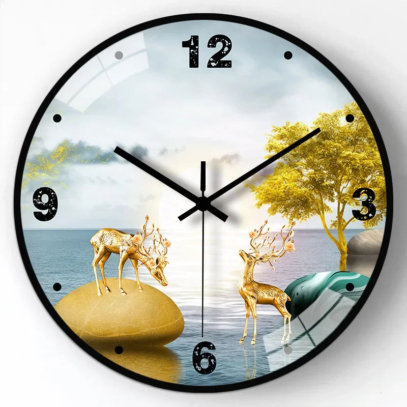 horloge murale en verre design moderne style chinois créatif et muet - vue 9 sur 11