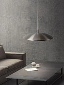 Minimalist circular pendant light with flying saucer design