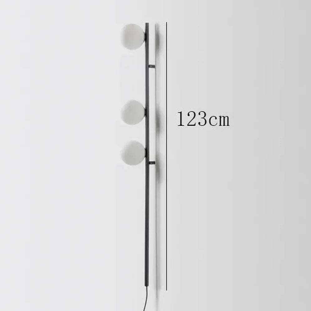applique murale led longue avec prise de câble en verre rond - vue 3 sur 7
