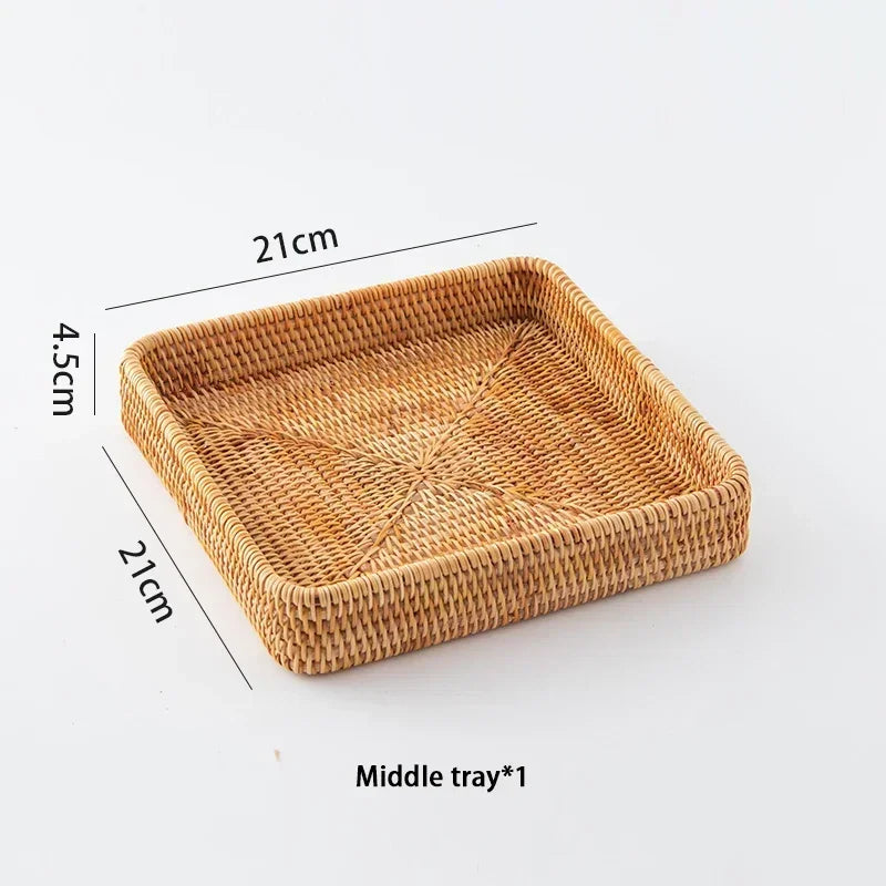 panier en rotin tissé pour rangement et décoration artisanale - vue 8 sur 9