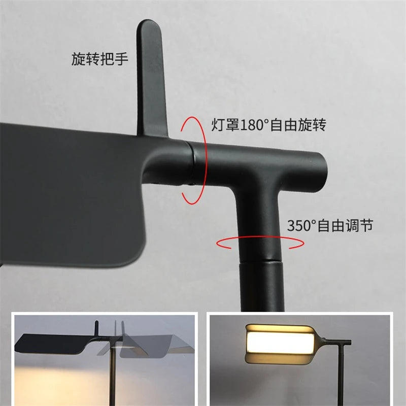 lampadaire minimaliste nordique en métal led rotative