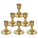 6PCS Brass Gold Taper Candle Holders, Vintage Metal Candlestick Holders For Dinner Room Table Centerpiece Gold Mantel