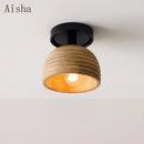 plafonnier rétro en bois style américain pour décoration intérieure