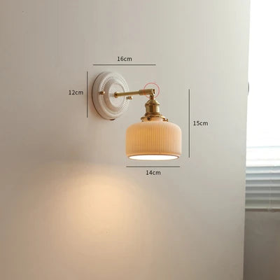 Applique LED nordique japonaise cuivre blanc - vue 17 sur 23