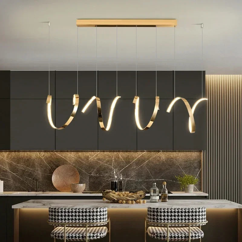 lustre led suspendu design moderne décoratif de luxe irrégulier - vue 5 sur 11