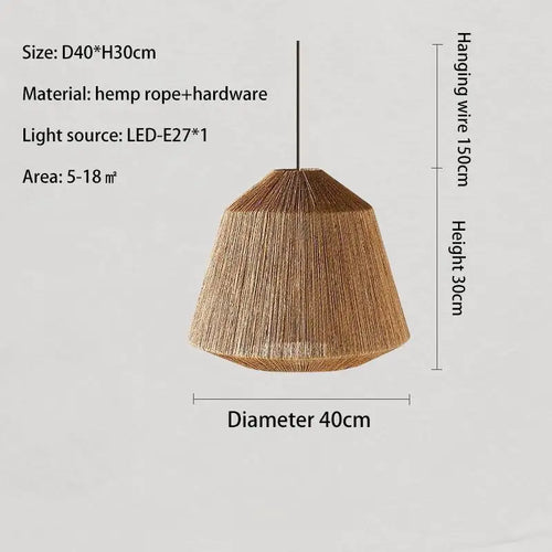 suspension en rotin japonais style wabi sabi pour espaces rustiques - vue 15 sur 16