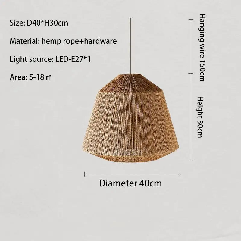 suspension en rotin japonais style wabi sabi pour espaces rustiques - vue 14 sur 16
