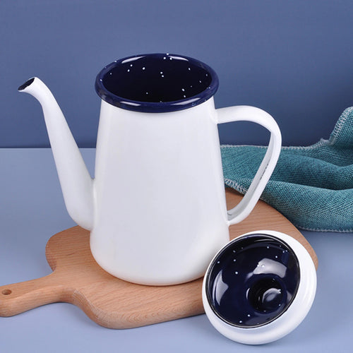 Cafetiere emaillee vintage 1 1l style retro polyvalente - vue 6 sur 7