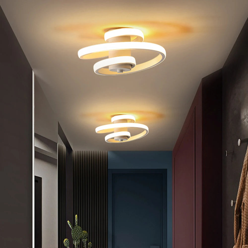 plafonnier led moderne en spirale pour un intérieur minimaliste - vue 7 sur 8