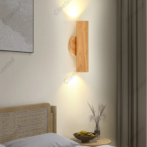 Applique murale LED en bois massif de Style nordique