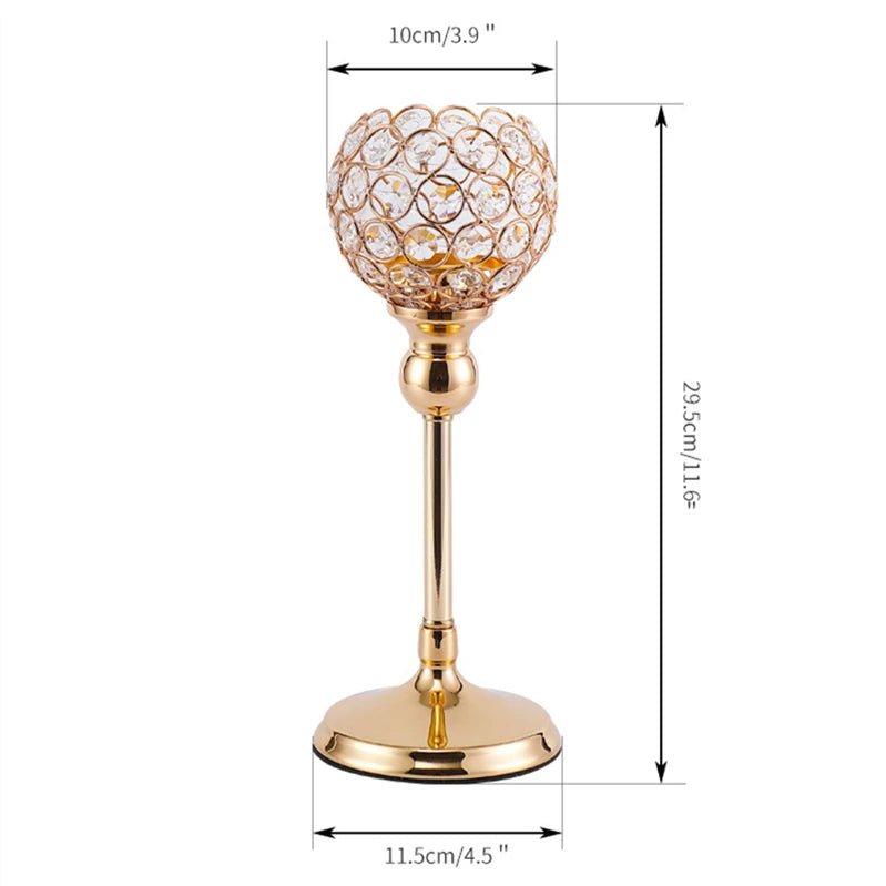 bougeoirs en métal chandelier cristal pour décorations festives - vue 12 sur 12