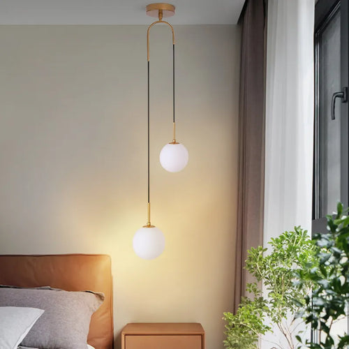 Nordique PENDENTIF LED Lumières Chambre Chevet Restaurant Bar Simple Salon Fond Mur Créatif Bar Décor Suspension - vue 2 sur 9